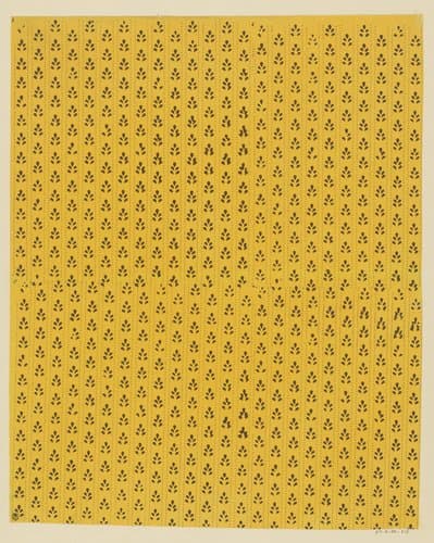 Blad met banenpatroon van stippellijnen en bladmotief by anonymous