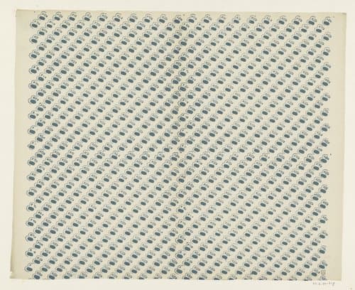 Blad met strooipatroon van ovaal motief met stippellijnen by anonymous