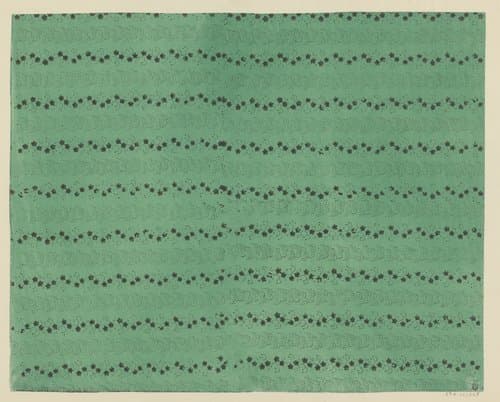 Blad met banenpatroon van bloemmotief en stippenpatroon by anonymous
