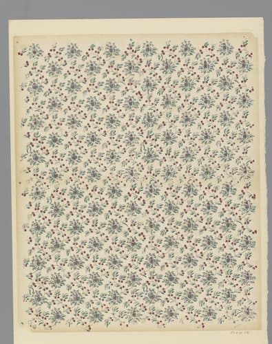 Blad met strooipatroon van ranken met bloemen by anonymous