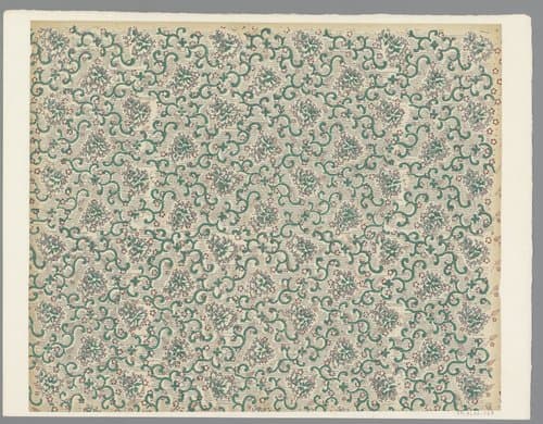 Blad met strooipatroon van ranken en bloemen by anonymous