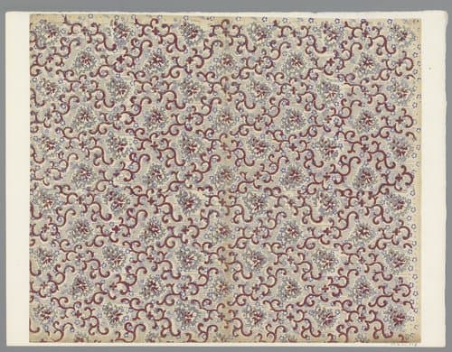 Blad met strooipatroon van ranken en bloemen by anonymous