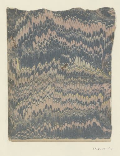 Kammarmer in roze, blauw en geel met opschrift by anonymous