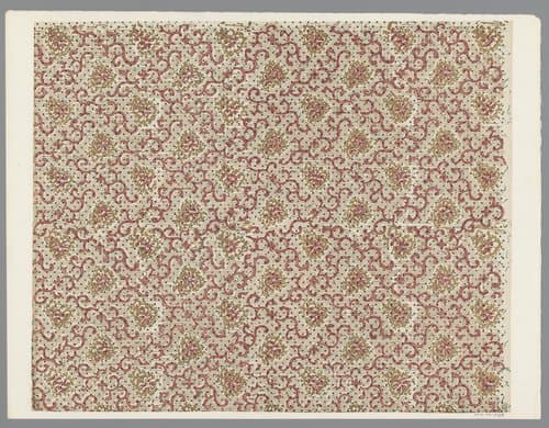 Blad met strooipatroon van ranken en bloemen by anonymous