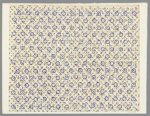 Blad met regelmatig strooipatroon van bloemmotief by anonymous