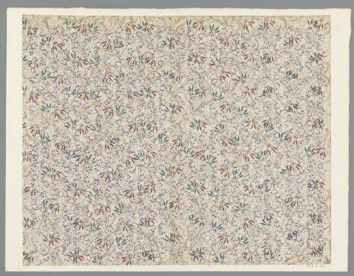 Blad met strooipatroon van bloemen by anonymous