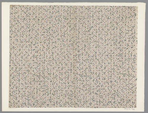 Blad met strooipatroon van bladmotief onder patroon van stippellijnen by anonymous