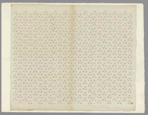 Blad met strooipatroon van bloemmotief en lijnenfond bestaande uit punten by anonymous