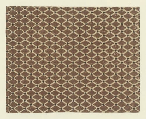 Blad met uitgespaard ruitenpatroon by anonymous