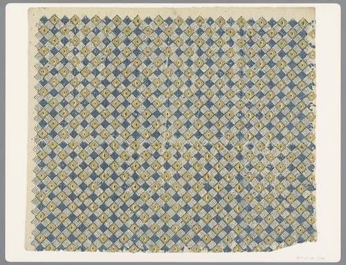 Blad met ruitenpatroon met ovaal motief by anonymous