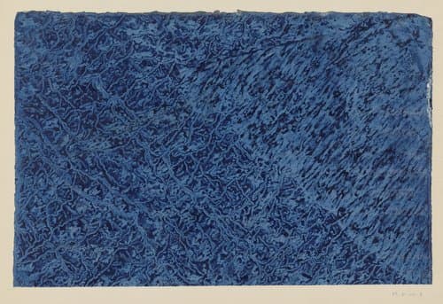 Stroommarmer in blauw op blauw papier by anonymous