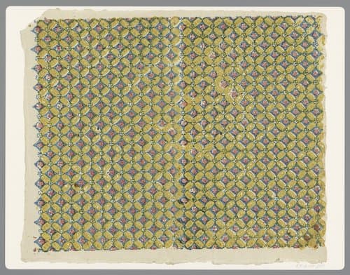 Blad met ruitenpatroon van bloemmotief by anonymous