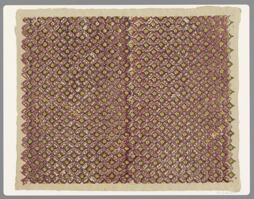 Blad met ruitenpatroon van bloemmotief by anonymous