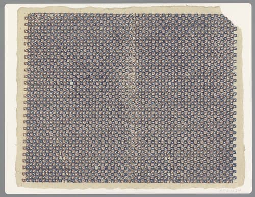 Blad met schaakbordpatroon met bladmotieven by anonymous