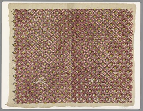Blad met ruitenpatroon van bloemmotieven by anonymous
