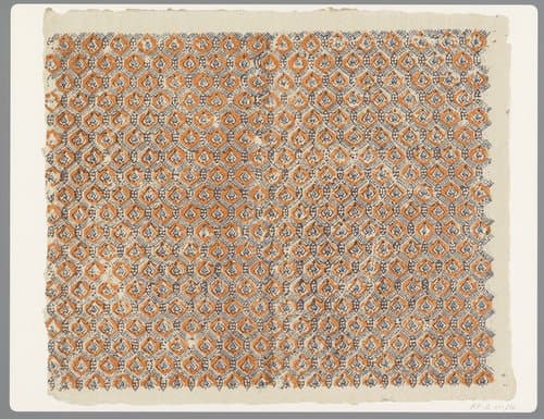 Blad met ruitenpatroon met motief als veldvulling by anonymous