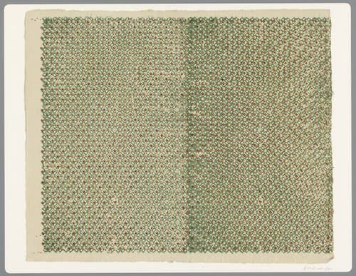 Blad met ruitenpatroon met uitgespaard motief met stippen en sterren by anonymous