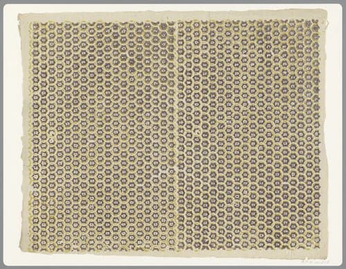 Blad met strooipatroon van geschakelde ringen met zeshoekig motief by anonymous