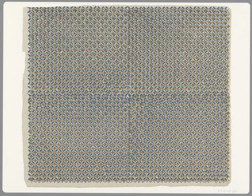 Blad met ruitenpatroon met overhoeks rondje by anonymous