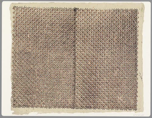 Blad met ruitenpatroon met overhoekse rozetten by anonymous