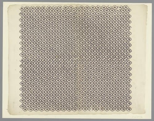 Blad met ruitenpatroon met bladmotief by anonymous