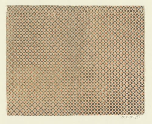 Blad met schaakbordpatroon van gekleurde blokjes by anonymous