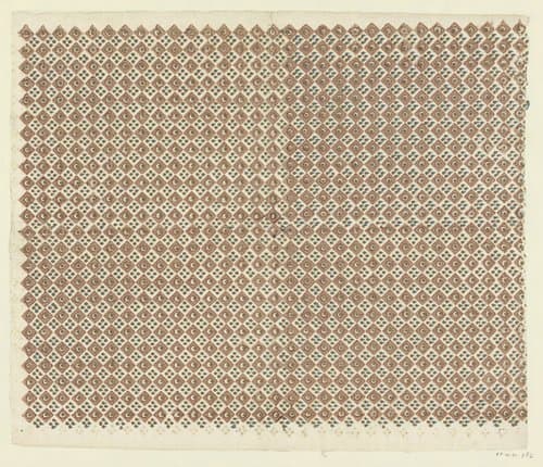 Blad met ruitenpatroon met cirkel en stippenmotief by anonymous