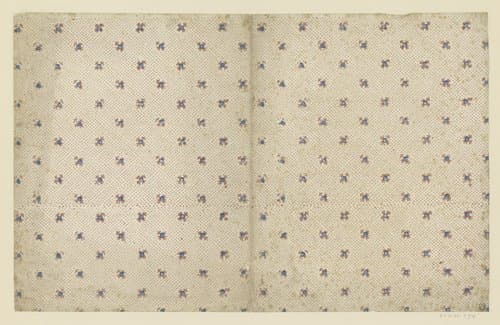 Blad met strooipatroon van bloemmotief in puntenfond by anonymous