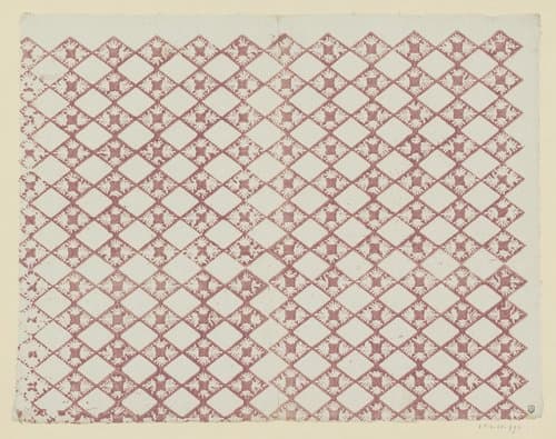 Blad met ruitenpatroon met bladmotief by anonymous