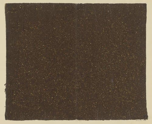 Geel en rood gespikkeld bruin papier by anonymous