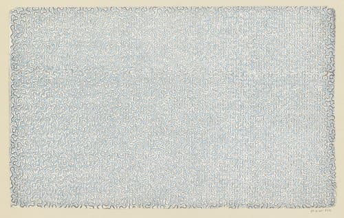 Blad met gegaufreerde verticale golvende banen van horizontale streepjes by anonymous