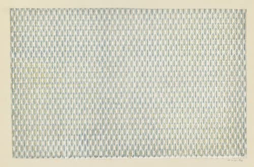 Blad met gegaufreerde verticale golvende banen van horizontale streepjes by anonymous