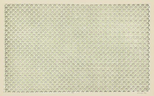 Blad met gegaufreerde verticale golvende banen van horizontale streepjes by anonymous