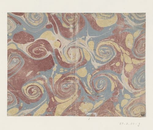 Spiraalmarmer in blauw, rood en geel by anonymous