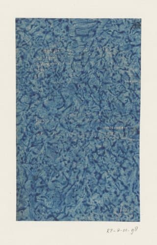 Geaderd stijfselverfpapier in blauw by anonymous