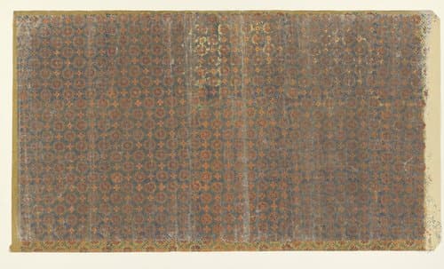 Blad met ruitenpatroon van ranken met bloem als veldvulling (één van acht identieke bladen) by anonymous