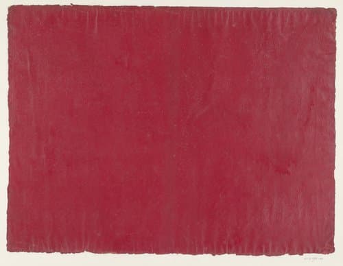 Blad effen gestreken in rood by anonymous