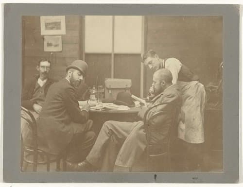 Philippe Zilcken, Marius Bauer en Jan Veth bij den etsdrukker by Joseph Jessurun de Mesquita