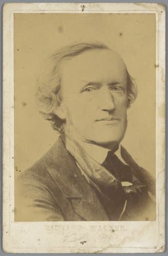 Fotoreproductie van een lithografisch portret van Richard Wagner by anonymous