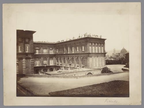 Gezicht op het Palazzo Pitti te Florence by anonymous
