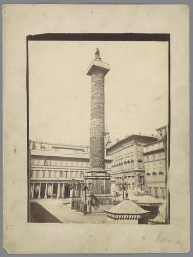 Gezicht op de Zuil van Marcus Aurelius te Rome