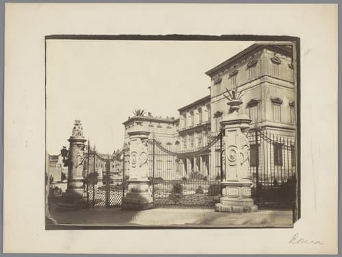 Gezicht op een villa (vermoedelijk) te Rome