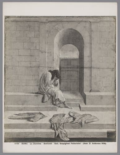 Fotoreproductie van het schilderij La Derelitta door Sandro Botticelli