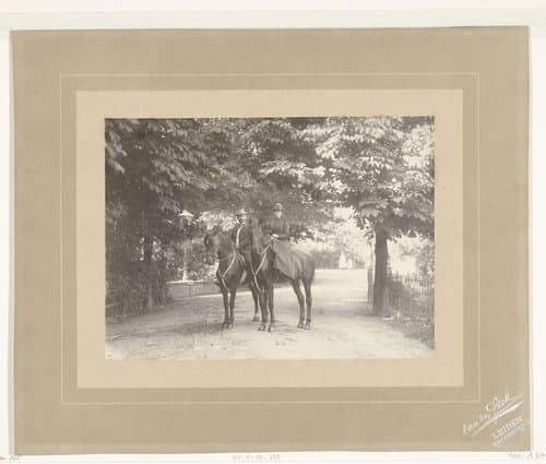 Portret van Simon Thomas en zijn echtgenote te paard by Antonius Joannes van der Stok