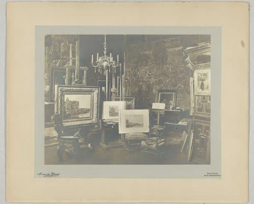 Interieur van een schildersatelier by Adrianus van der Grient