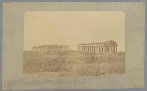 Basilica en Neptunus-tempel te Paestum by Achille Mauri