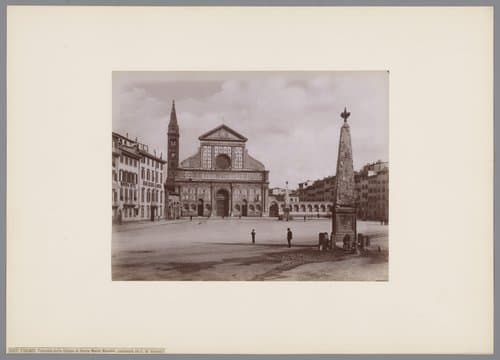 Gezicht op de Santa Maria Novella te Florence, Italië by Giacomo Brogi