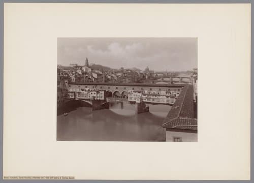 Ponte Vecchio over de Arno te Florence by Giacomo Brogi