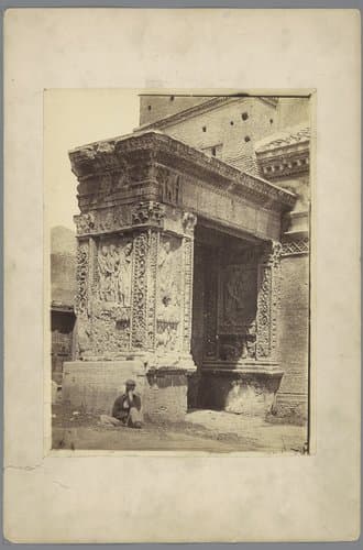 Boog van de geldwisselaars te Rome by Gustave Eugène Chauffourier