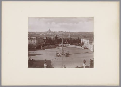 Gezicht op het Piazza del Popolo en Rome vanaf de heuvel Pincio by Giacomo Brogi